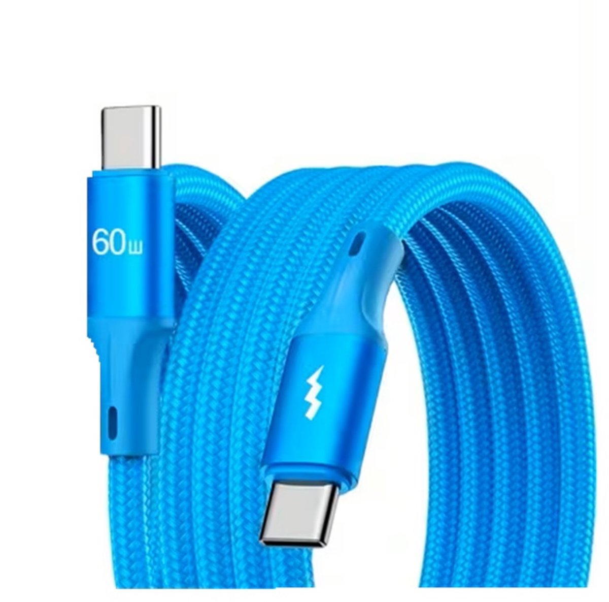 USB-C naar USB-C laad en data kabel ( 2 meter ) Blauw