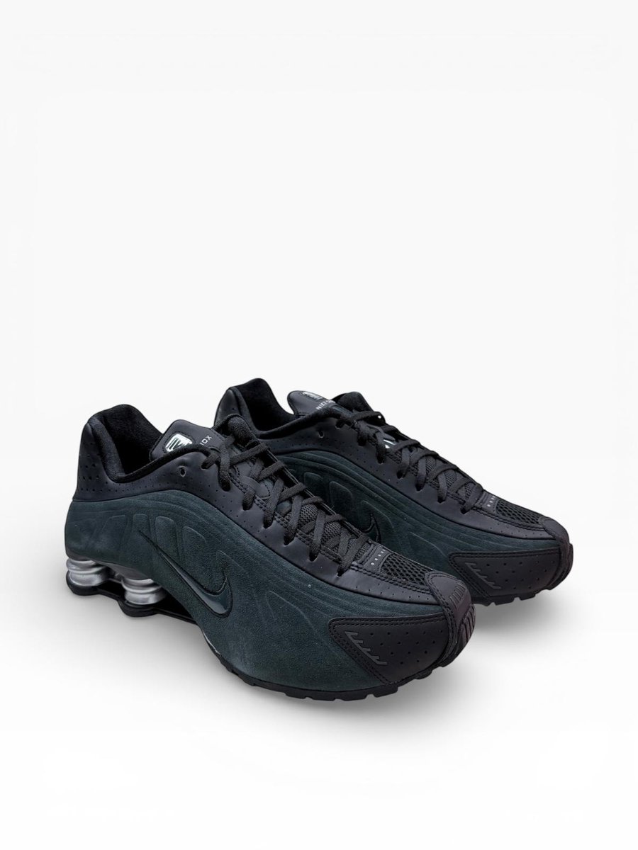 Nike Shox R4 Sneakers Dames – /Seaweed/Metallic – Suede & Leer Zilver