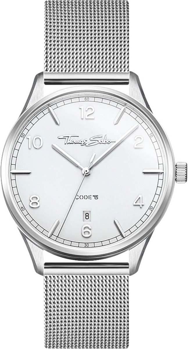 Elegant Zilver Dameshorloge 36mm met Datum, RVS Milanese Band