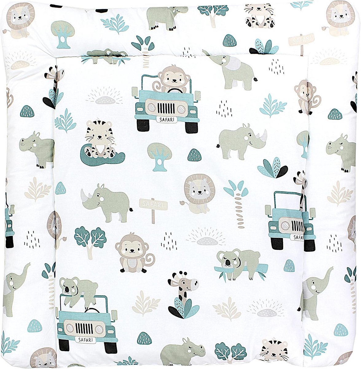 Baby Verschoonmat - Comfortabele Mat - Baby Verzorgen - Huidvriendelijk Katoen - 70 x 60 cm - Groen
