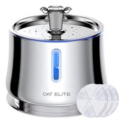CatElite® - RVS Drinkfontein Kat | Mist - Waterdispenser incl. 3 filters - 2.5L Waterfontein Kat - Kattenfontein - Fluisterstil