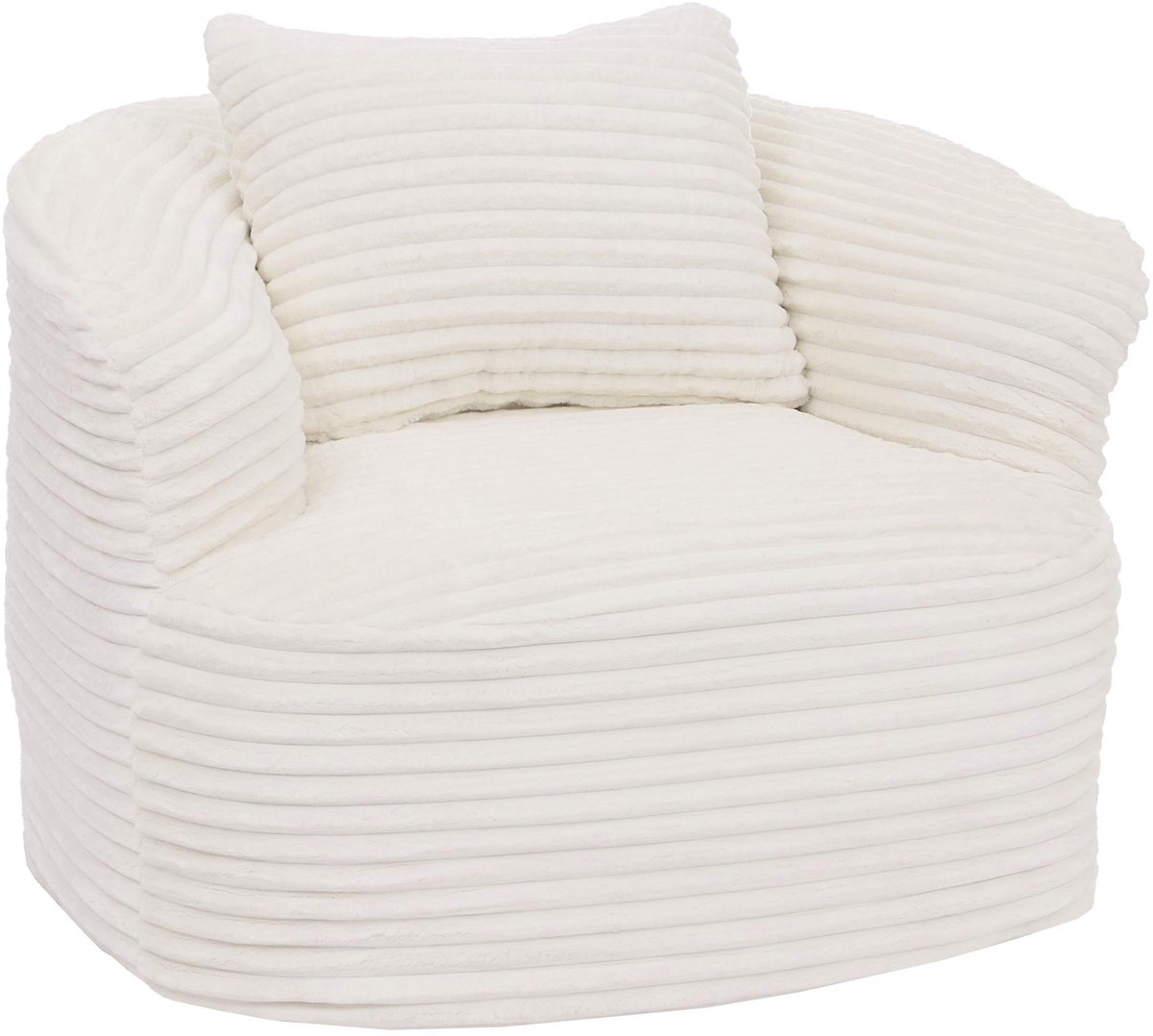 MCW Fauteuil MCW-P18, loungefuteuil, relaxfauteuil, gestoffeerde fauteuil, cocktailfauteuil, stof/textiel corduroy (370 g/m²) ~ wit