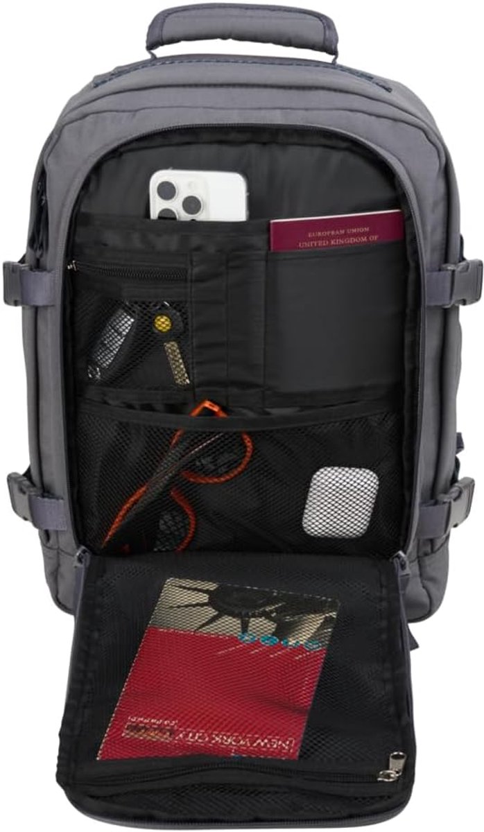 CabinMax Metz Reistas – Handbagage 24L Ryanair / Wizz Air – Rugzak Transavia – Schooltas - 40x30x20 cm – Compact Backpack – Lichtgewicht – Magma Grey – foto 4