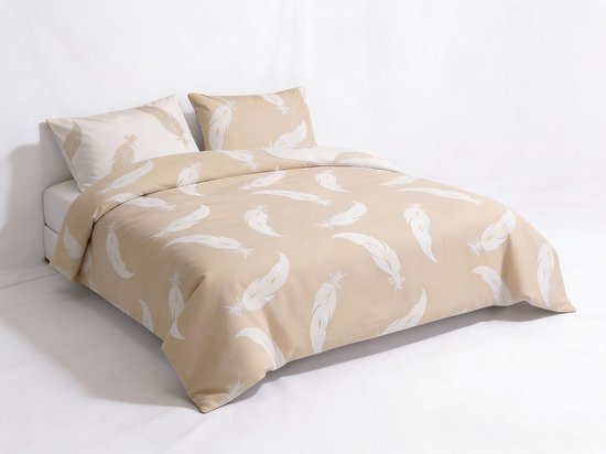 Dekbedovertrek Feathers ecru 200x200/220cm