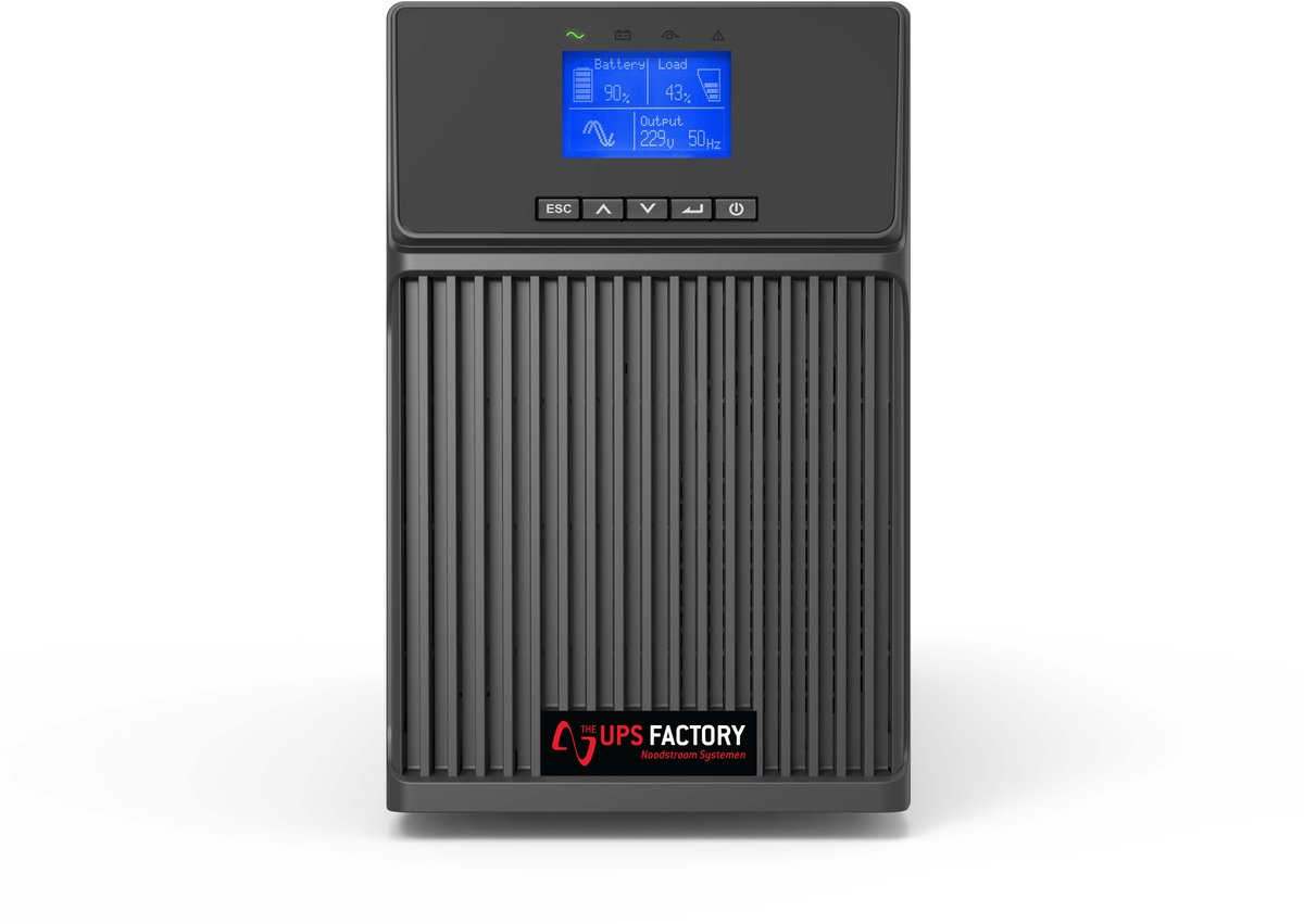 The UPS Factory OL-T-3000VA Tower Online/Dubbel Conversie, UPS, Noodstroom