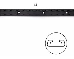 Set van 4 Aluminium L-Track Rail 60 cm – Zwart – Airline Rail / Vliegtuigrail – Bevestigingsrail