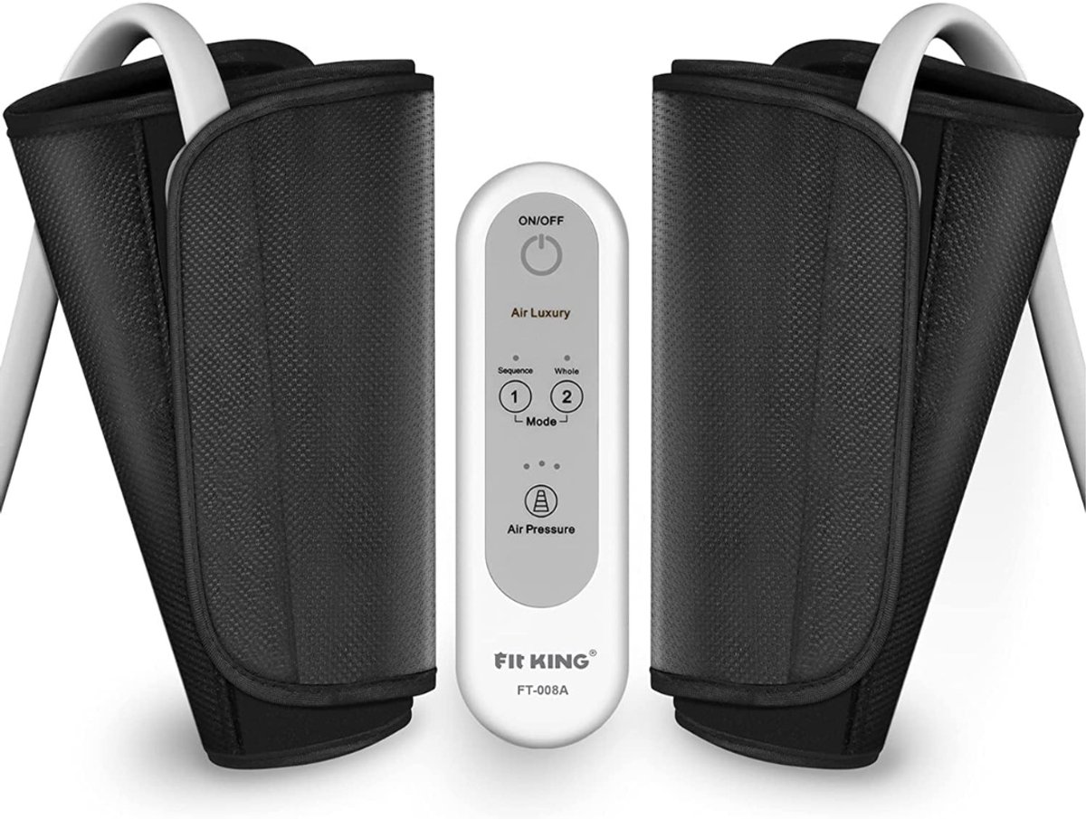 Aura® Professioneel Beenmassage Apparaat - Apparaat Bloedsomloop - Massage - Vermoeide Benen - Shiatsu - Luchtcompressie - Bloedsomloop - Zwart- 30cm x 24cm, x 8cm