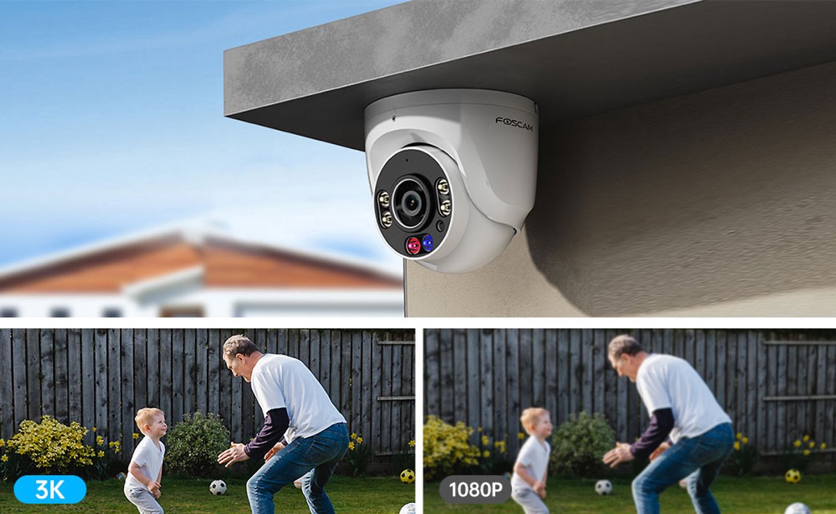 Foscam W5EP PoE Outdoor Beveiligingscamera – 3K - IP-camera met Alarmlichten, AI Detectie en 2-weg Audio – Wit – foto 3