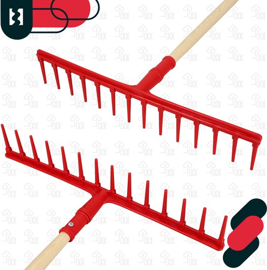 KOTARBAU Hark, Plastic 54 cm, 14 Tanden, Houten Steel, Extra-Click van KOTARBAU — afbeelding 3