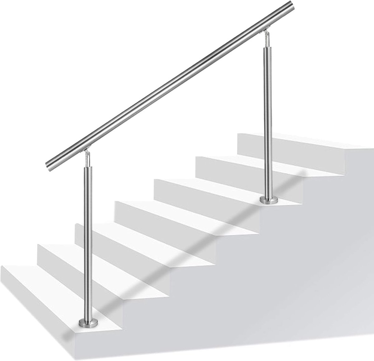 140 cm 0 Dwarsbalken Roestvrijstalen Leuningen Voor Trappen Veiligheidsleuning Trapleuning Incl. Palen & Metalen Pluggen Trapleuningen Leuningpalen Bouwpakket Voor Binnen & Buiten NAIZY