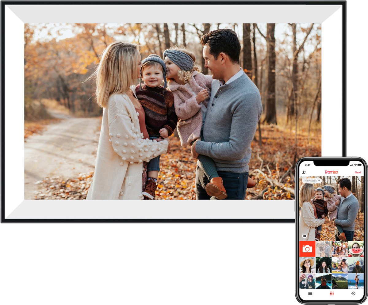 Naevy Digitale Fotolijst 15.6 Inch – XL – Full HD – WiFi Verbinding & Touchscreen – Frameo App – Fotokader – 32 GB Intern Geheugen