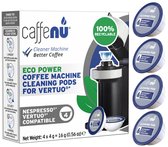 Caffenu Reinigingscups voor Nespresso Vertuo - 4 Reinigingscapsules - Koffiemachine Reiniger - Verbetert Smaak & Levensduur Koffiezetapparaat