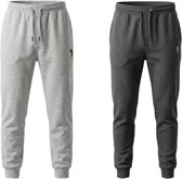Hitman Joggingbroek Heren - 2-Pack - Trainingsbroek Heren - Sportbroek Heren - Sweatpants Heren - Katoen - Diepe Zakken - 1 x Licht Grijs en 1 x Donker Grijs - Maat M
