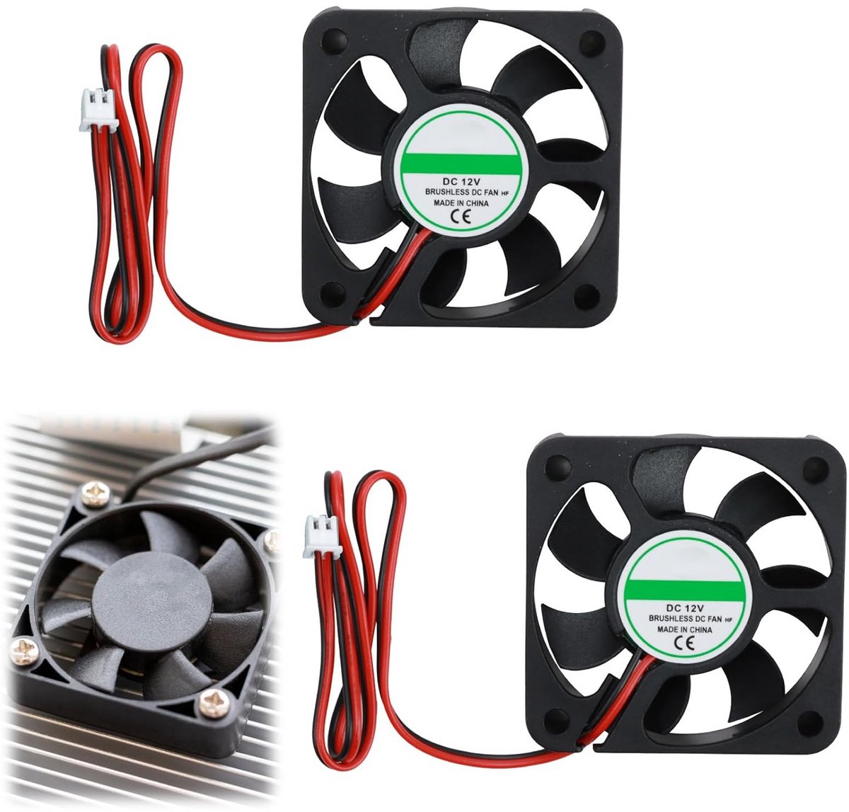 2x Mini Koelventilator 50x50x10mm 12V DC Stilce Borstelloze Ventilator voor 3D Printer Onderdelen