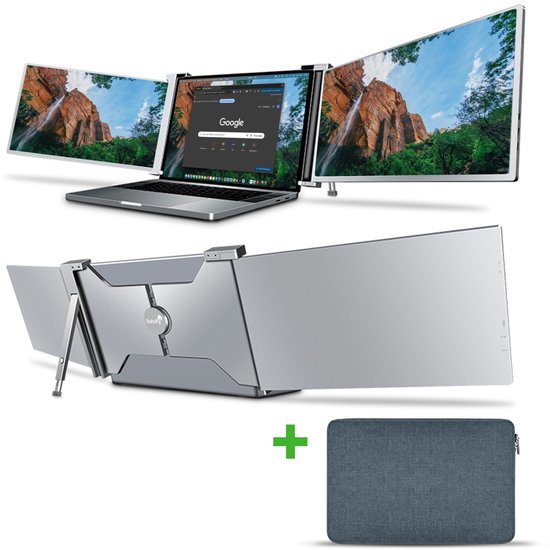 Solvify Slide 2x 15,6 inch Full HD draagbare monitor USB-C HDMI laptop scherm uitbreider tri screen