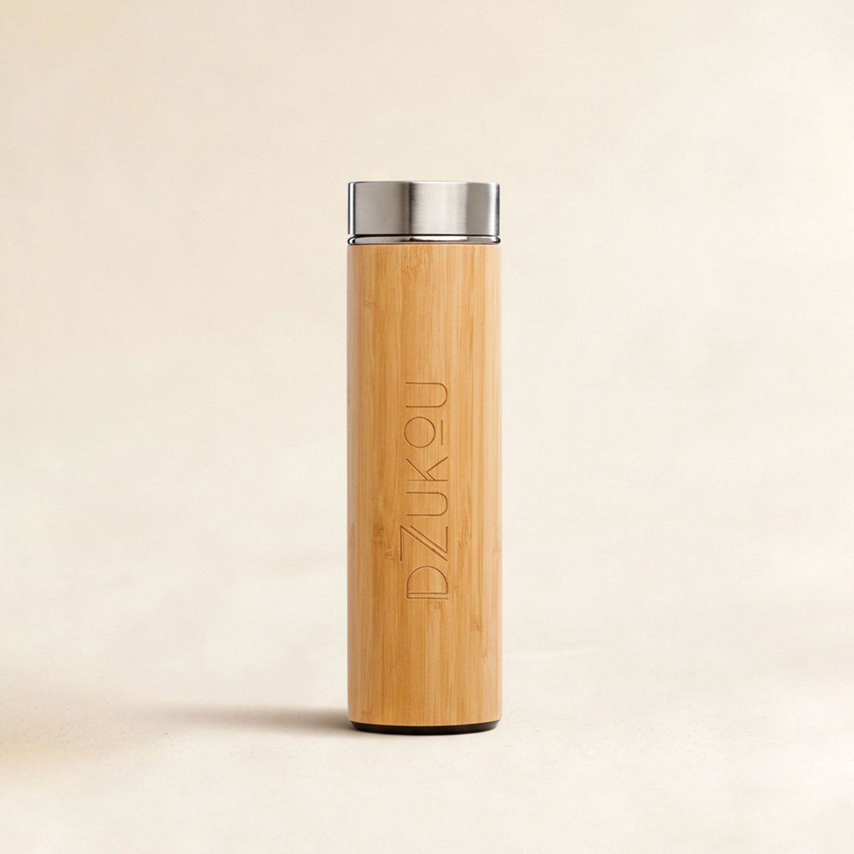 Thermosfles van roestvrij staal – Met theefilter & bamboe afwerking – 480 ml