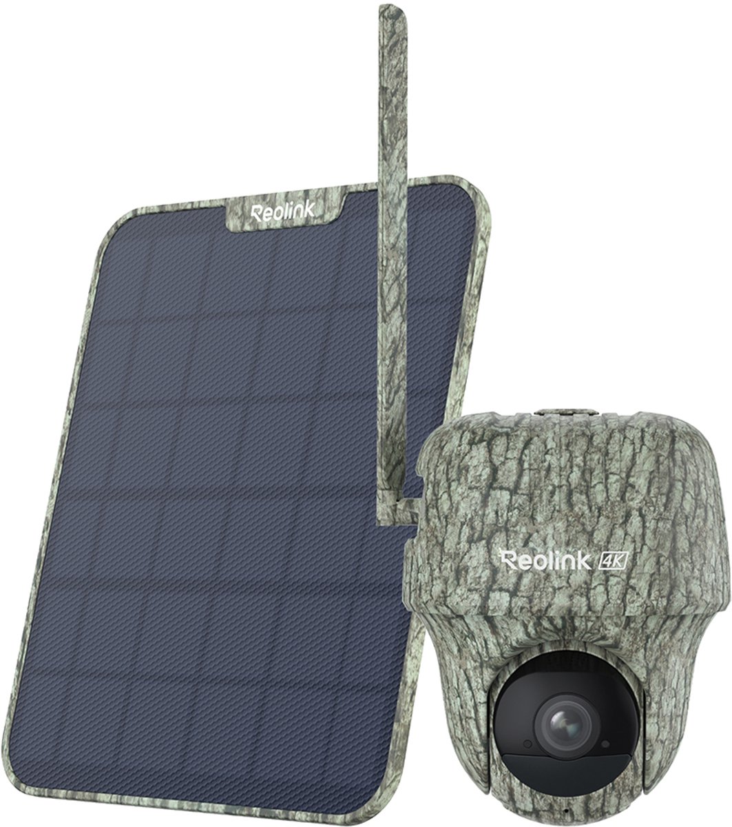 Reolink 4K 4G LTE PT Wildlife Cam, 360° zicht, 32GB microSD-kaart, detectie en herkenning van dieren, Go Ranger PT met zonnepaneel