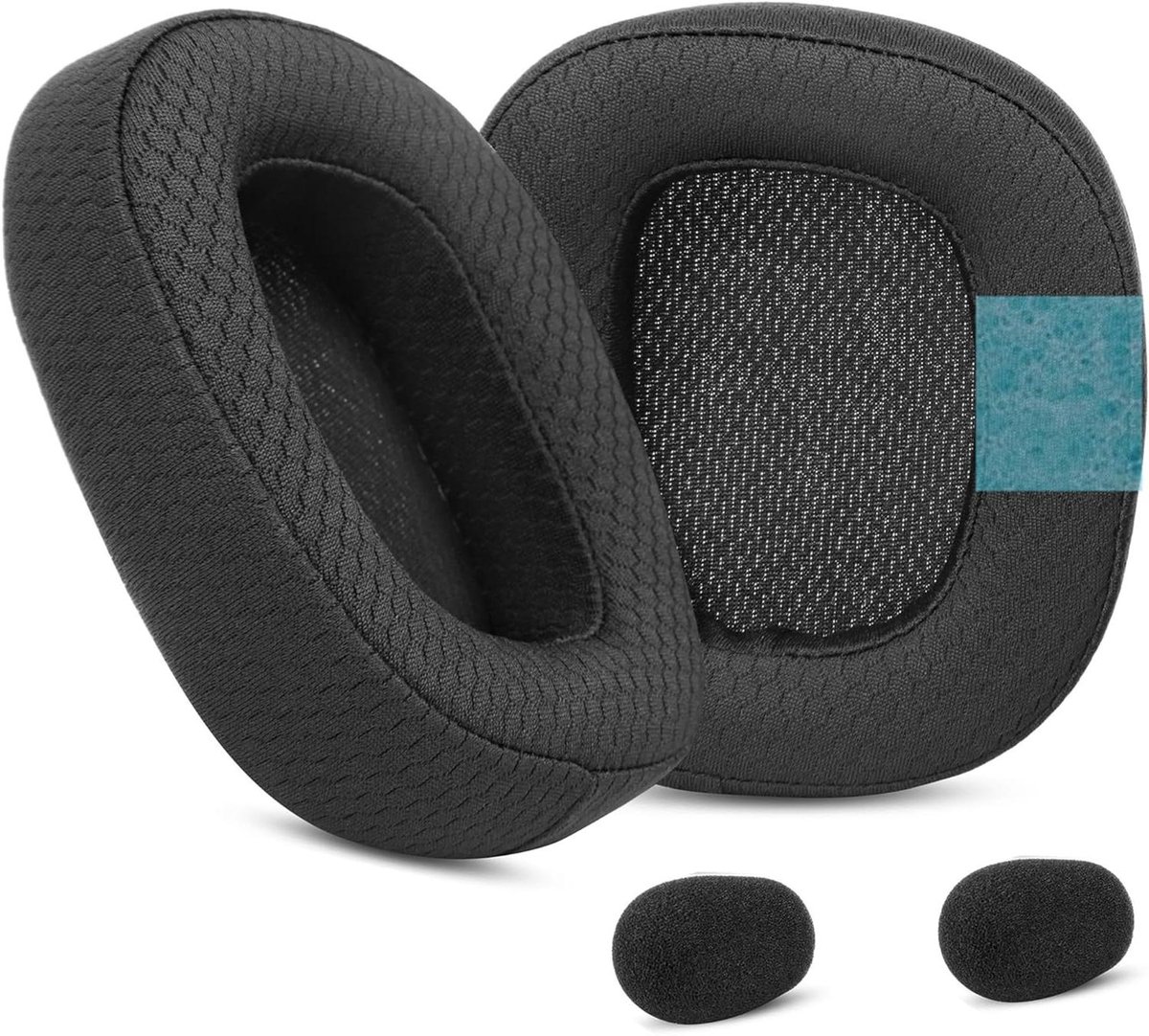 Vervangende oorkussens en microfoonschuimset voor hoofdtelefoon - Zachte stofupgrade, verbeterd comfort, geluidsreducerend - Compatibel met diverse modellen