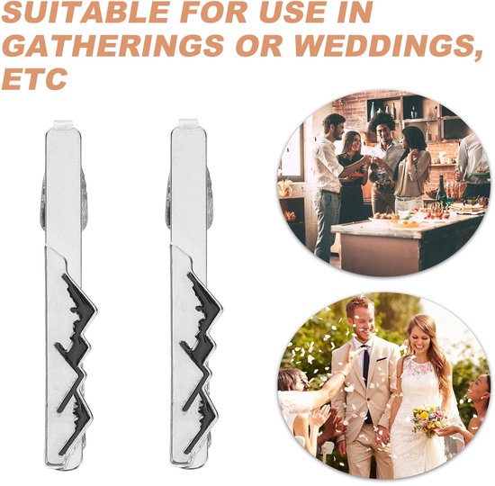 Set van twee bergvormige dasspelden, dasspelden voor heren, dasstangen, dasspelden, geschikt voor huwelijksjubilea, zakelijke gelegenheden, Valentijnsdag en als accessoire bij sieraden. van Merkloos — afbeelding 4