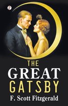 De omslag van 'The Great Gatsby' toont een man in smoking en een vrouw in een gouden jurk, met een halve maan op de achtergrond.