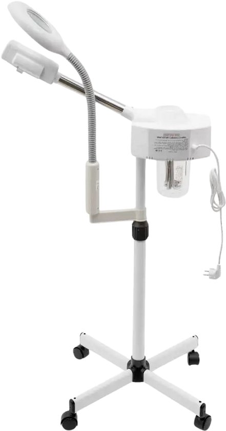 Novendo Goods – Professionele nano gezichtsstomer met 5X LED-vergrootlamp & 360° zwanenhals - Diepe hydratatie & 680 ml watertank voor beauty salons & thuis