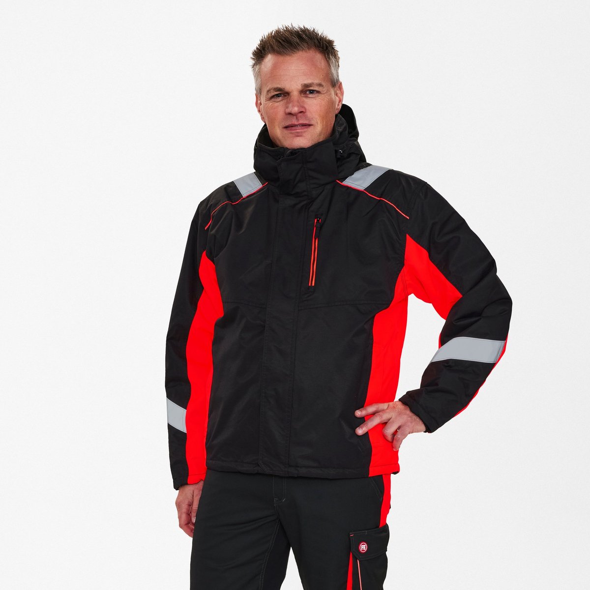 Engel Cargo winterjack 1871-354 - Black / Hi-vis Red - XL