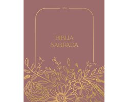 Bíblia NVI com Espaço para Anotações central, Capa dura rosa floral, Espiral, Leitura Perfeita