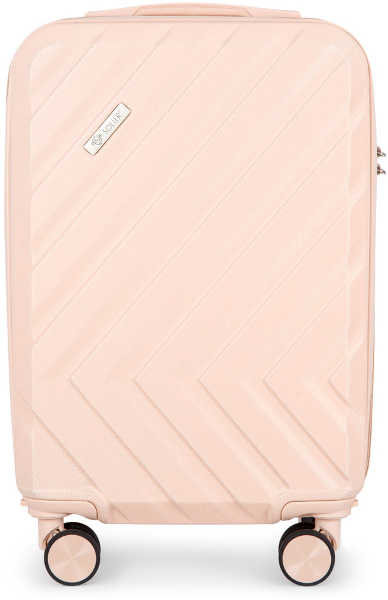 Solier handbagage reiskoffer op wielen – Koffer Kyoto – 20" S – Harde schaal – Telescoophandgreep – Beige