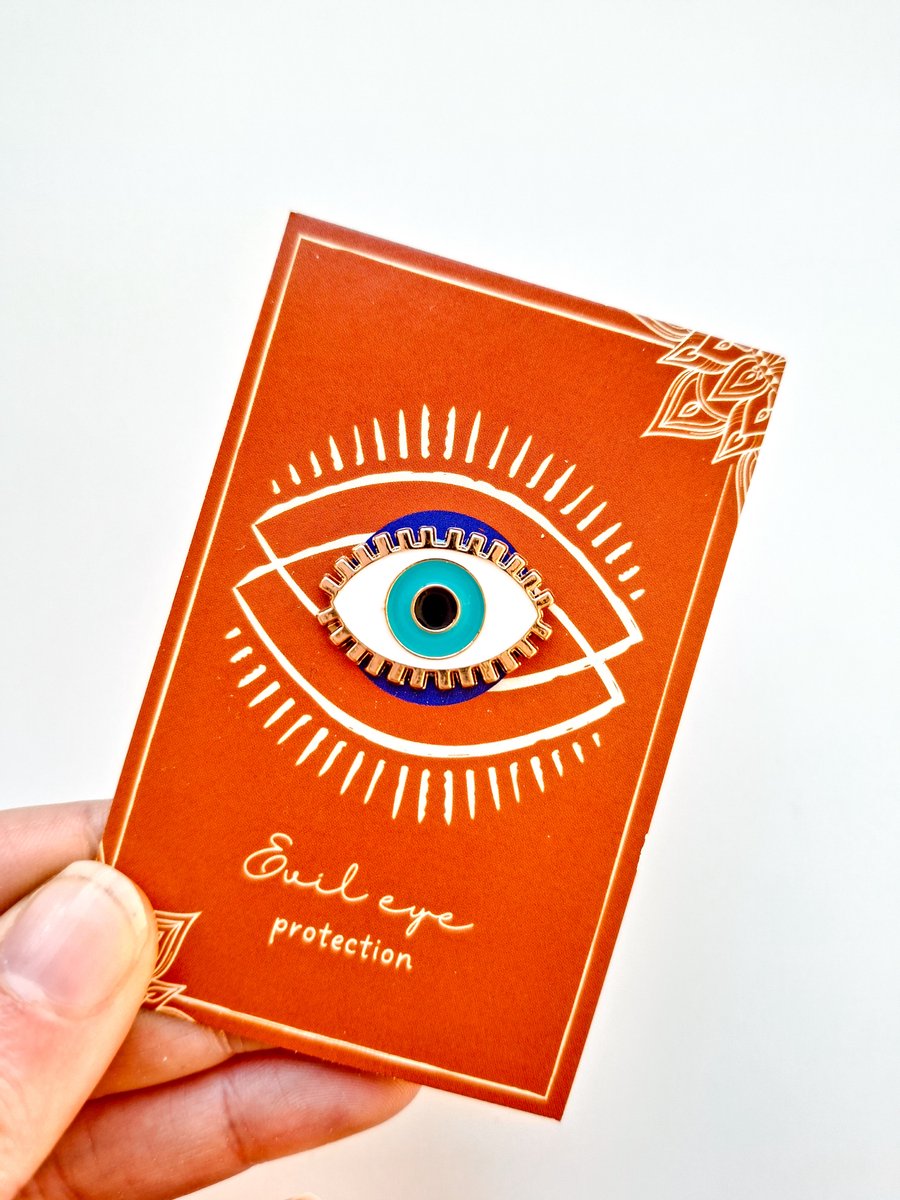 Pin evil eye, boze oog, symbool, kledingspeld, broche, sierpin