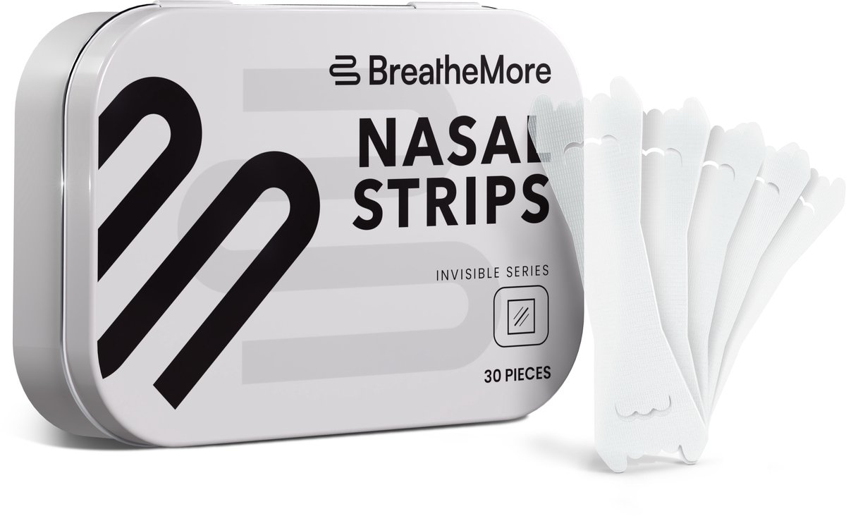 BreatheMore® Neusstrips - The Invisible Series - Travel Box - Transparant - 30 stuks