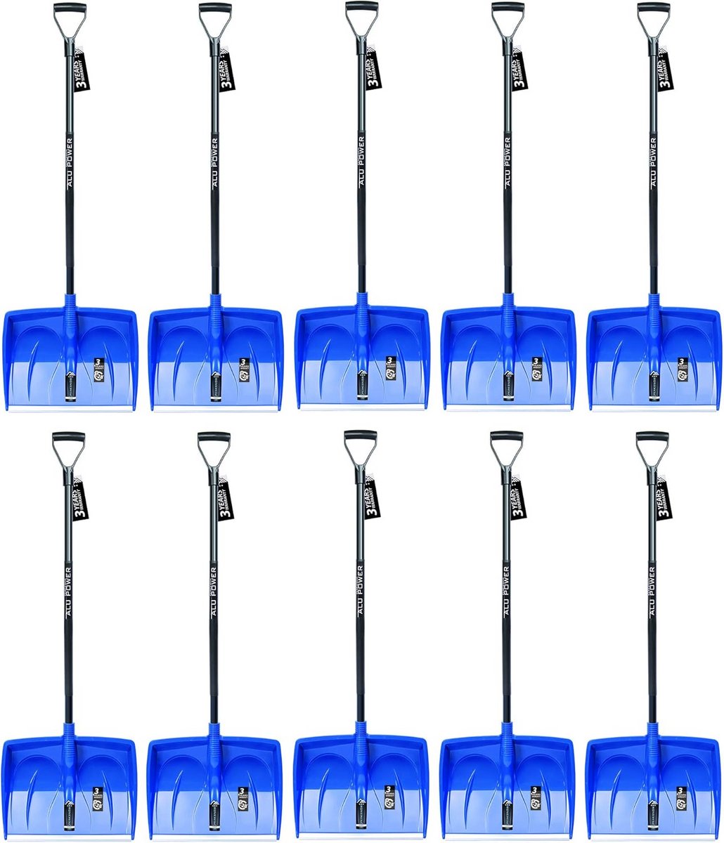 Ergonomische Sneeuwschop Set (10 stuks) met Duurzame Kunststof Blad en Aluminium Steel