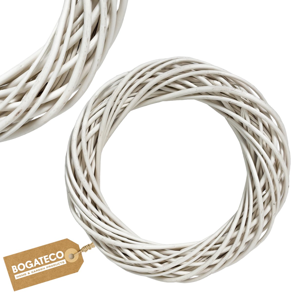 BOGATECO Wilgenkrans - Ø 30 cm - Natuurlijke Krans Basis - Handgemaakt - Decoratieve Krans voor Deur of Tafel