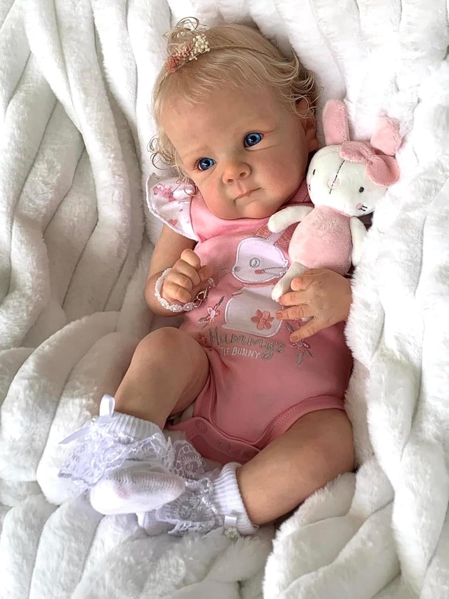 Reborn Baby Pop Meisje (46 cm) - Levensechte Siliconen Pop met Zacht Lichaam - Realistische Peuterpop Set met Accessoires - Vanaf 3 Jaar — afbeelding 2