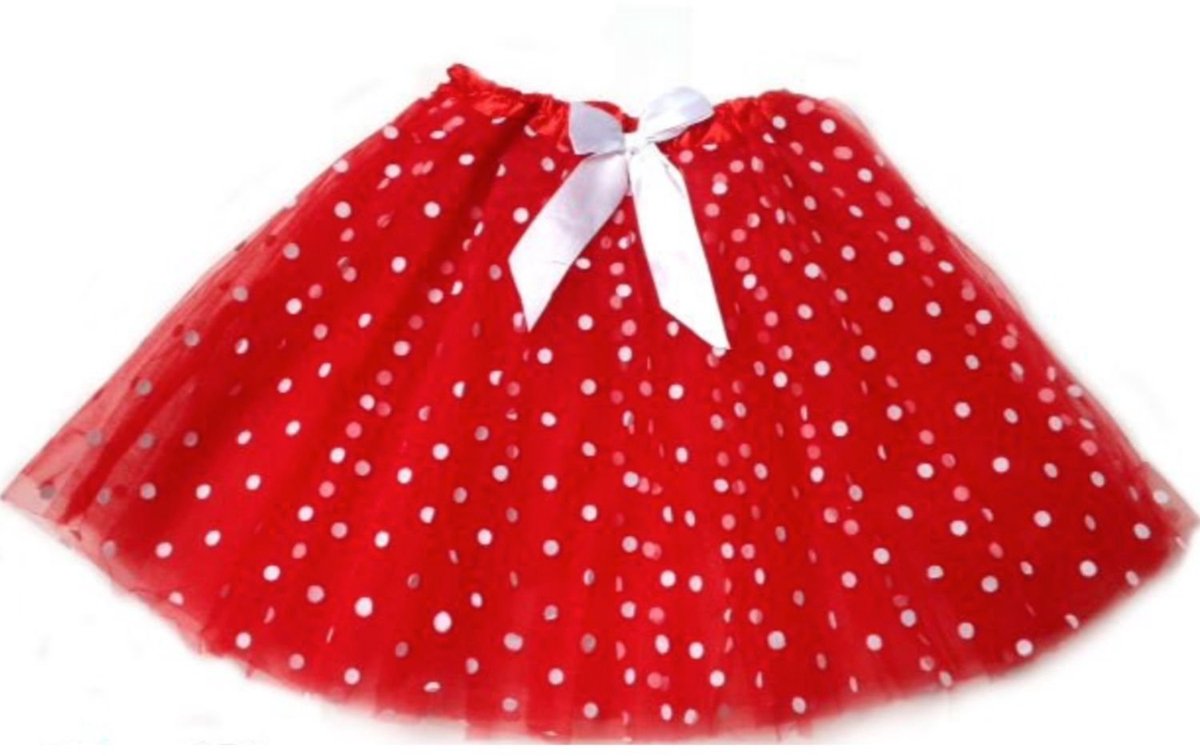 Tutu - Rode tutu met stippen - 30 cm