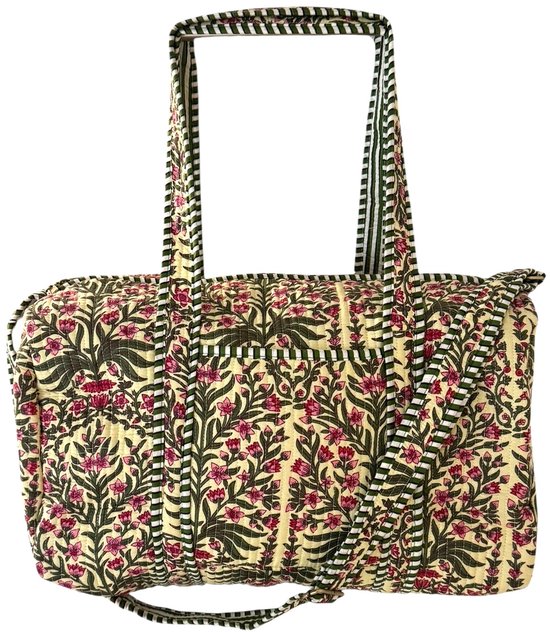Weekendtas / Reistas Kantha Yellow Lotus 49x33 cm