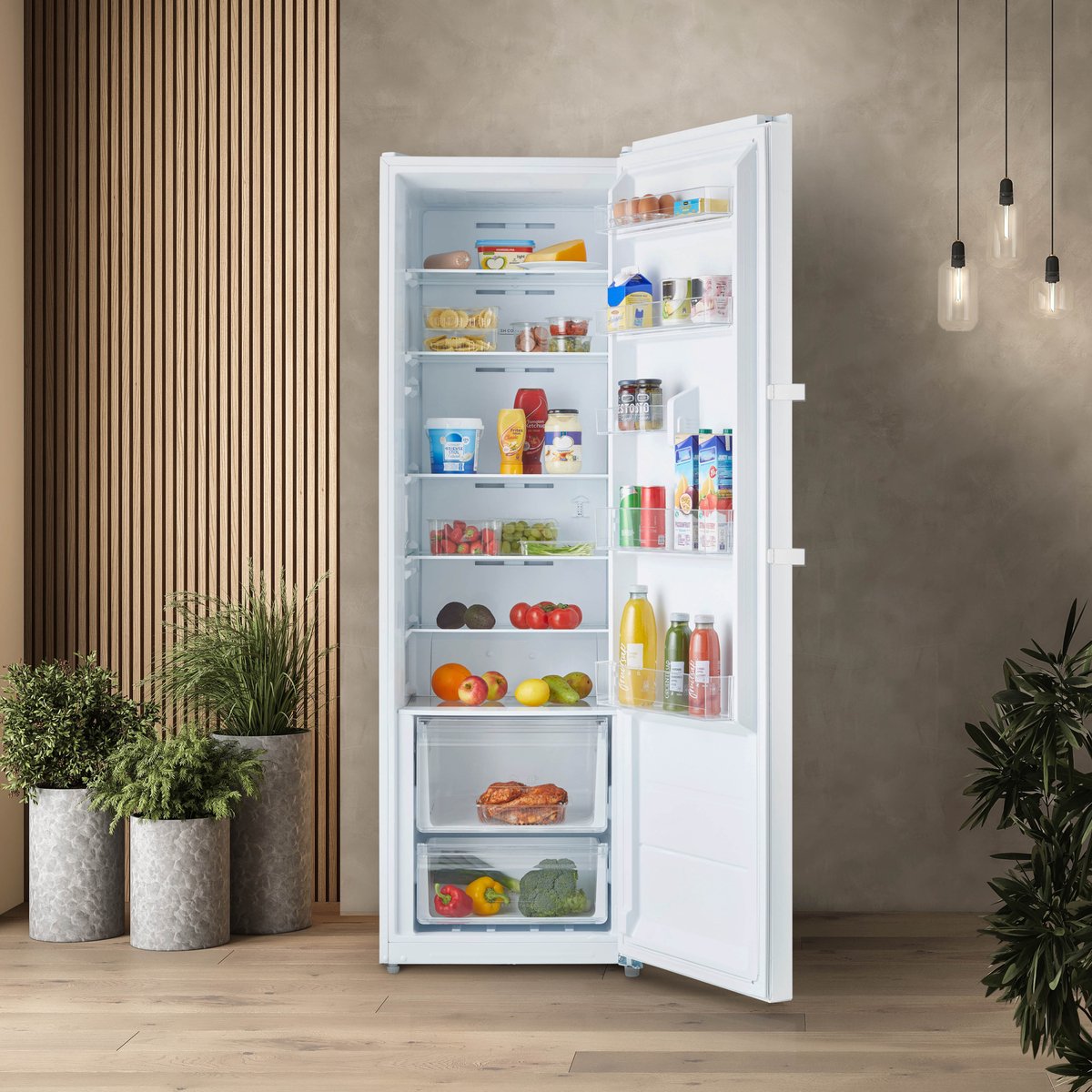 Inventum KK1850W energiezuinige koelkast 185 cm hoog - 362 liter - Kastmodel - Zonder vriesvak - Superkoelen - Energielabel C - Vrijstaand - Wit — afbeelding 3