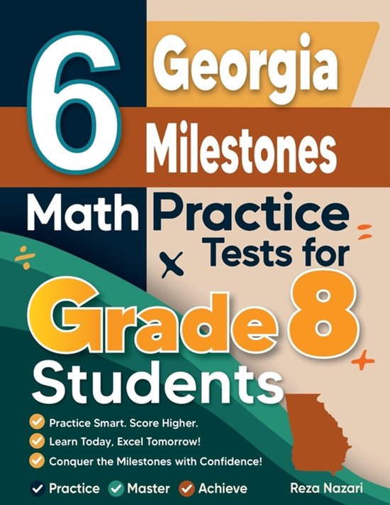 6 Georgia Milestones Math Practice Tests for Grade 8 Student ... - cover