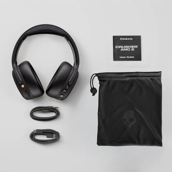 Skullcandy Crusher ANC 2 Draadloze Koptelefoon – Noise Cancelling Hoofdtelefoon – Zwart