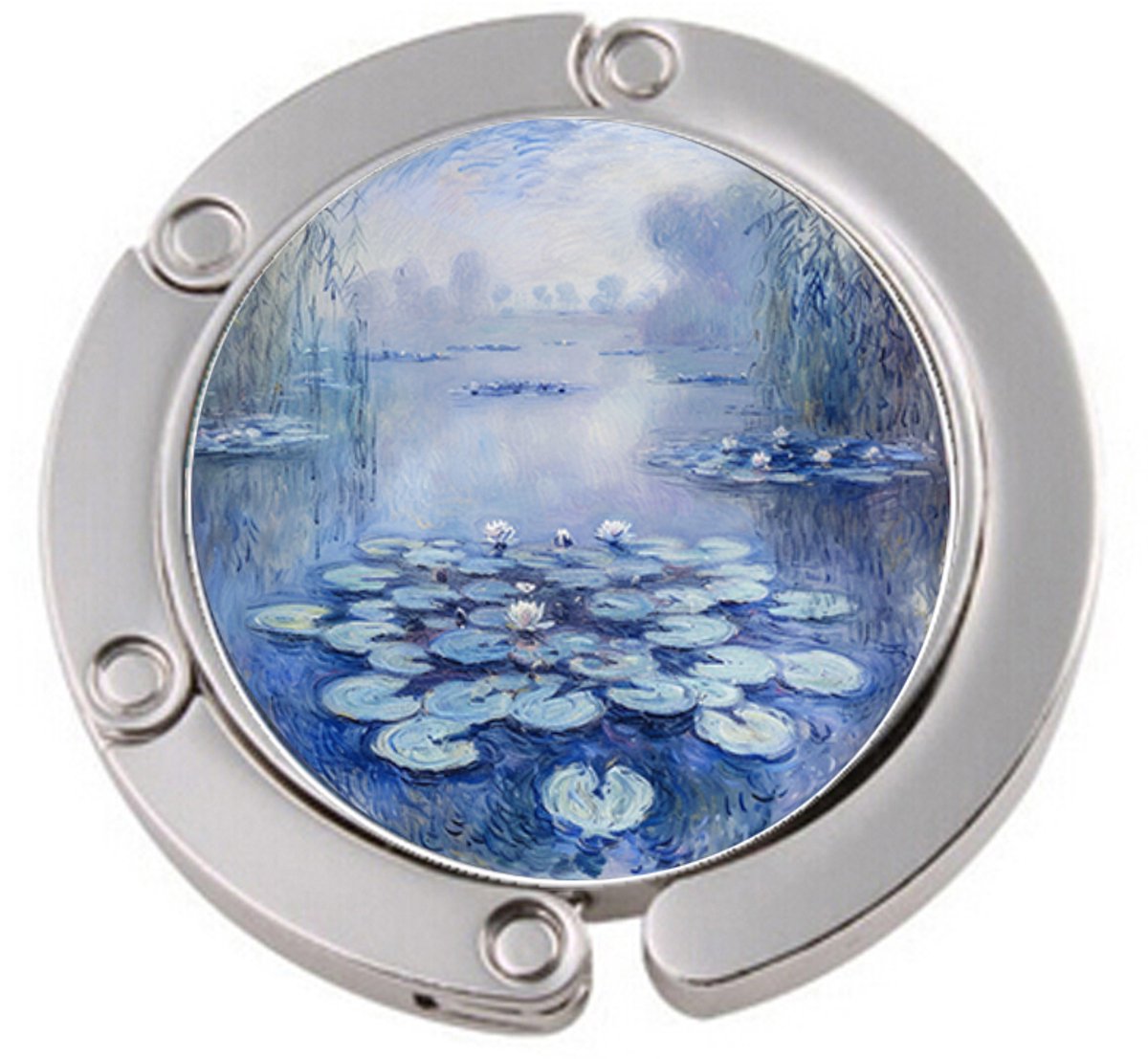 Mitear.nl Tassenhanger – Opvouwbare tashanger voor tafel – Monet waterlelies blauw