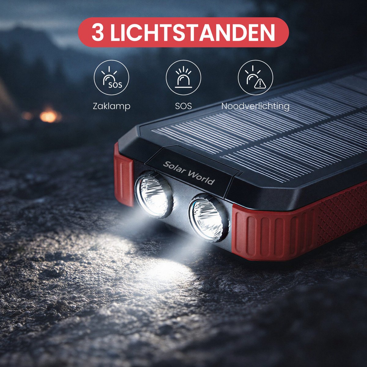 Solar Powerbank Charger - USB A, USB C (EAN: ...1051) - afbeelding 3