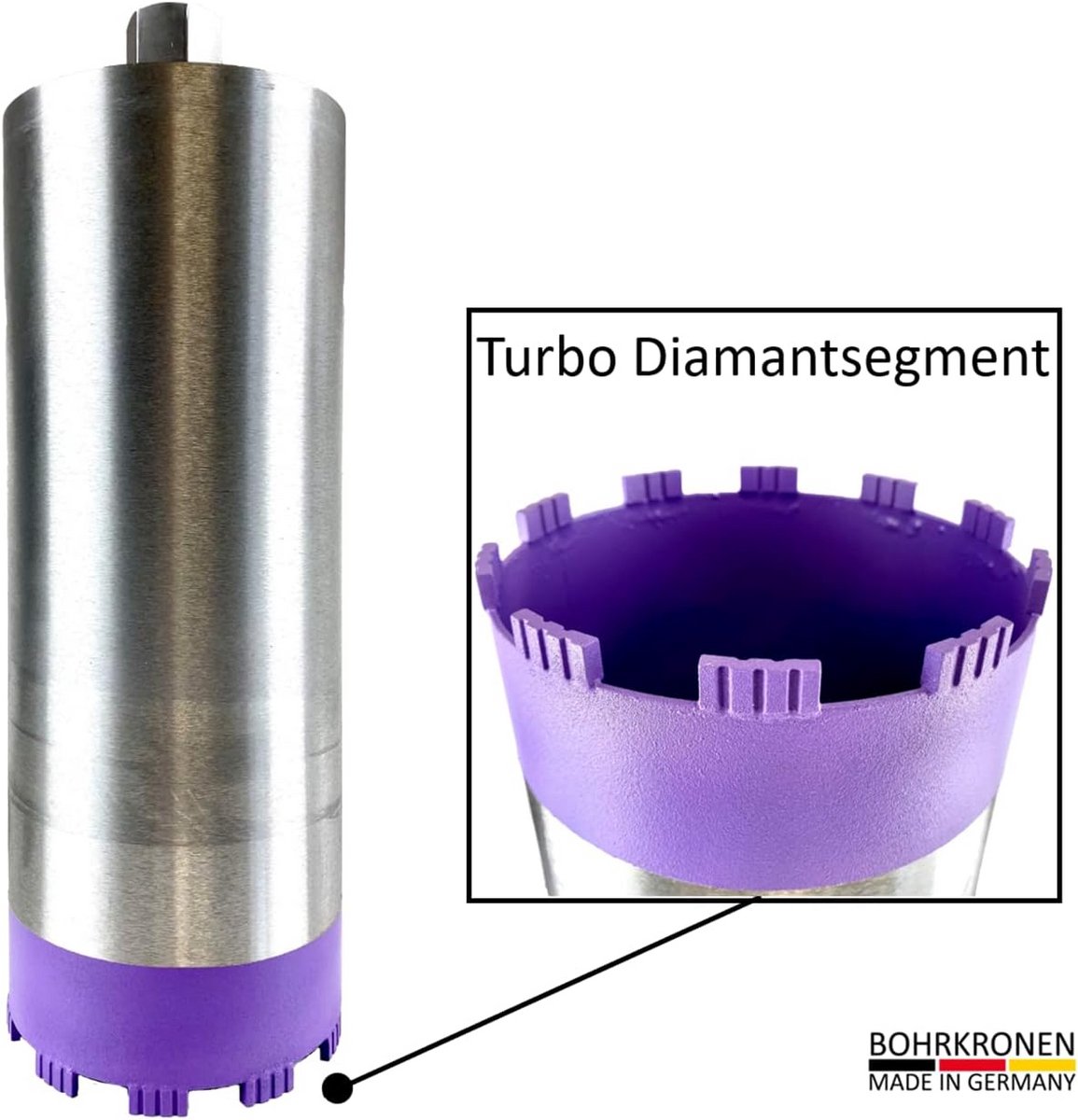 Turbo diamantboorkroon 400 mm - Ø 162 mm voor natte en droge kernboringen in beton