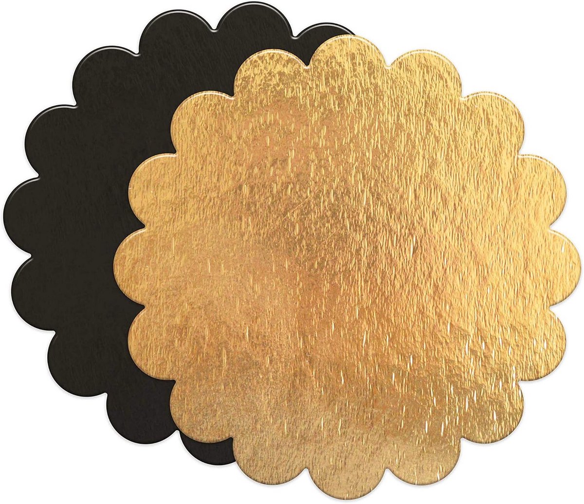 5-delige smalle gouden/zwart ronde cake standaard set