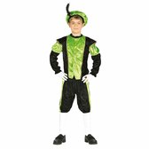 Fiestas Guirca Pietenpak roetveeg Piet - groen/zwart - pieten verkleed kostuum 3-delig - kinderen 92/104