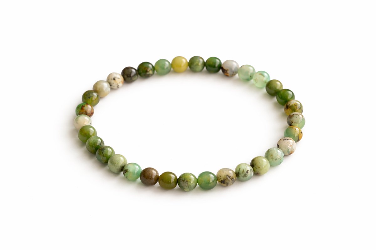 Chrysopraas Armband – 6 mm Kralen – Ø 17 cm – Groene Edelsteen Armband – Natuursteen Armband voor Dames en Heren