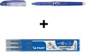 Pilot Blauwe FriXion Ball 0.5mm Uitwisbare Pen + 3 stuks Navul inkt set