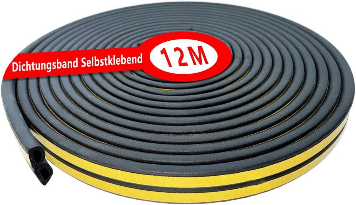 Zwart Zelfklevende Afdichtingstape 12m voor Geluids- en Stofisolatie