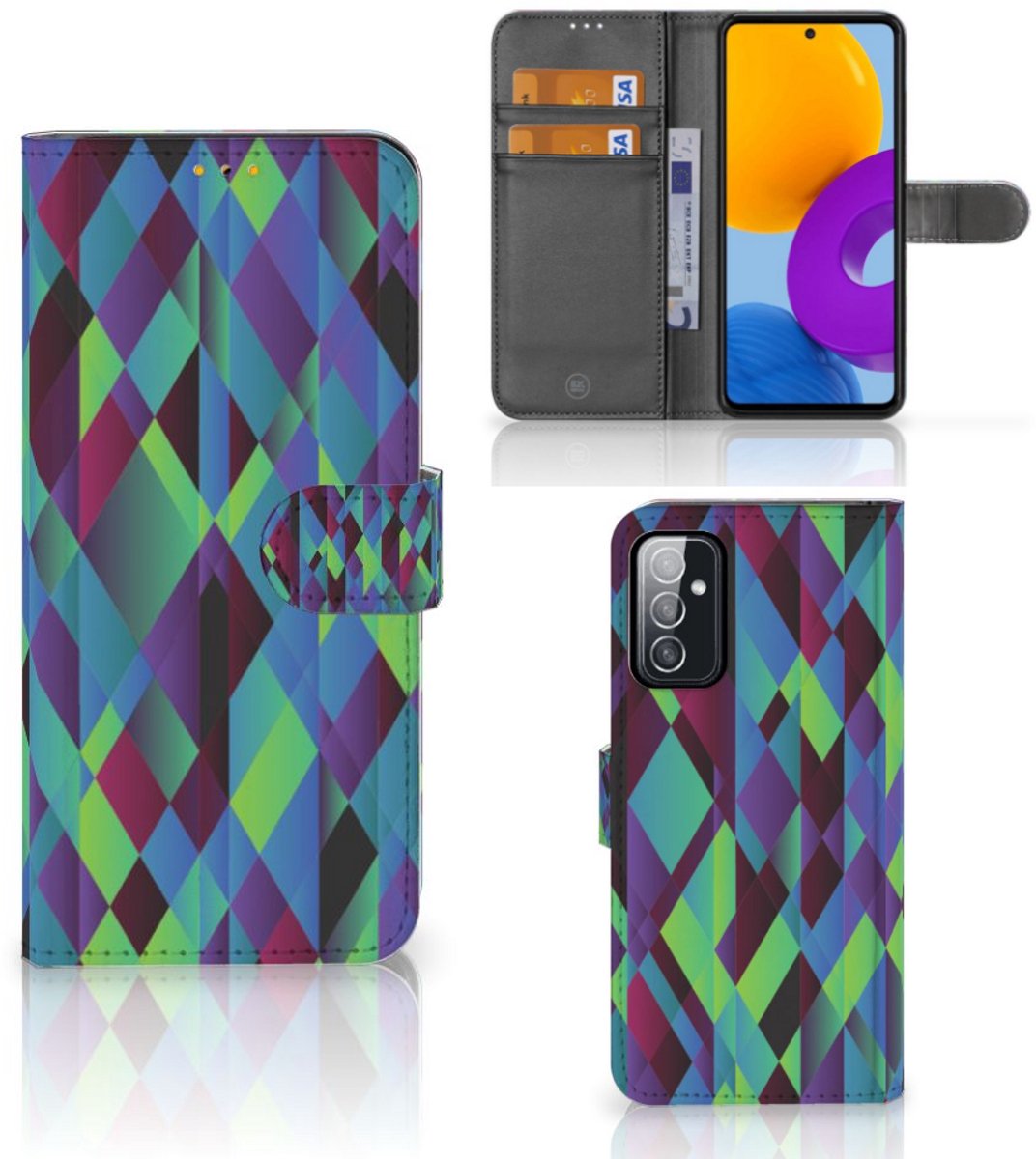 Samsung Galaxy M52 Book Case Abstract Green Blue