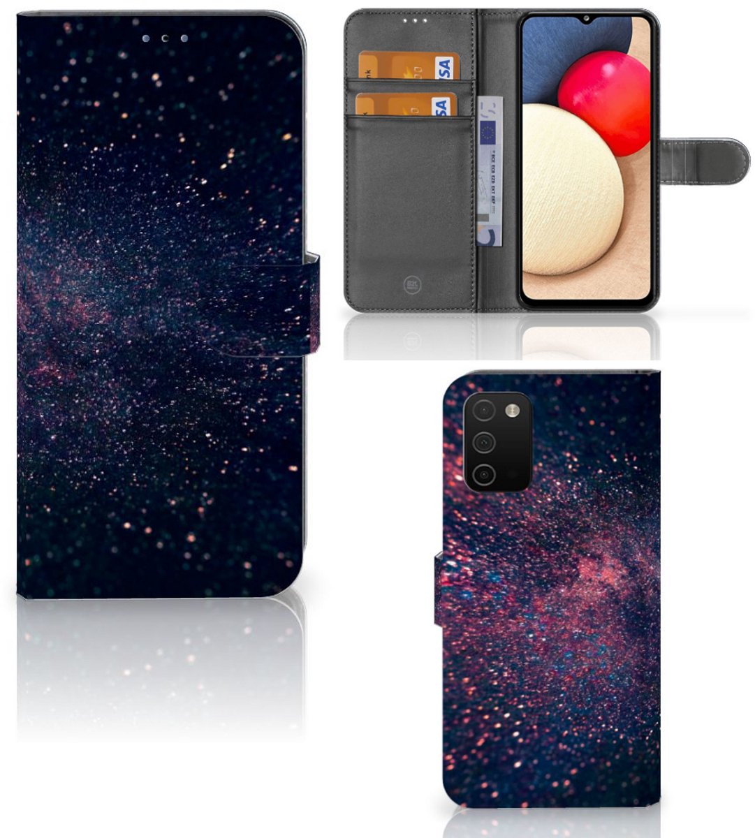 Samsung Galaxy A03s Book Case Stars