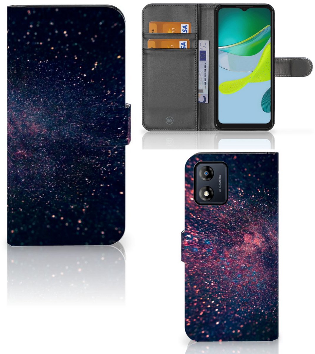 Motorola Moto E13 4G Book Case Stars
