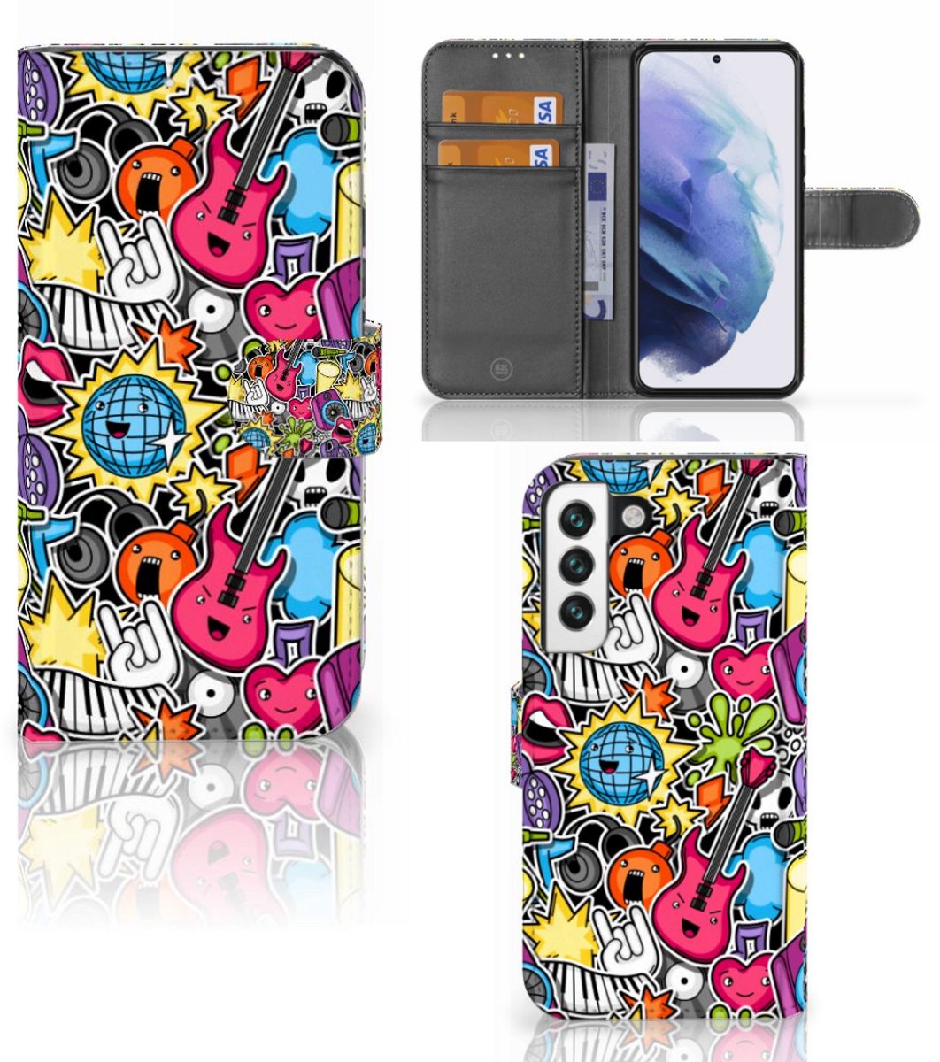 Boekhoesje voor Samsung Galaxy S22 Wallet Case met Pasjes Punk Rock